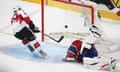 Ottawa Senators' Cory Conacher vs Montreal Canadiens' goalie Peter Budaj