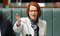 Prime minister Julia Gillard speaking during question time.