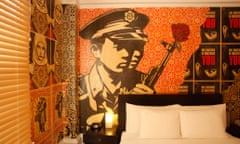 Hotel Des Arts guest room murals in San Francisco
