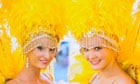 girls in yellow headresses