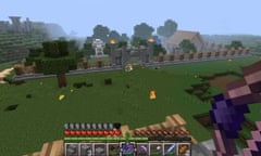 A view of a Minecraft "build", as created by Gabriel