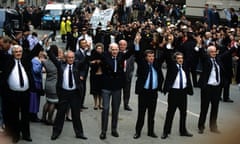 THE RELEASE OF THE BIRMINGHAM SIX AT THE OLD BAILEY IN 1991