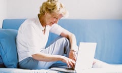 Woman using laptop computer