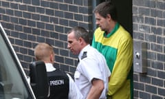 Mark Bridger leaves court after he was given a life sentence for April Jones's abduction and murder