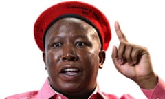 South African politician Malema during an interview with Reuters in Johannesburg