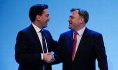 Ed Miliband and Ed Balls at Labour Party's annual conference in Brighton