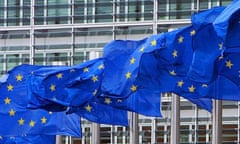 EU flags outside European Commission HQ, Brussels