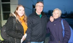 Colin Russell and his family at Saint Petersburg airport.