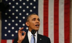 President Barack Obama delivers the State of the Union address at the US Capitol.