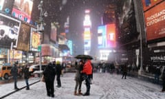 Times Square New York snow