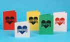 Lino cutout anti-valentines cards