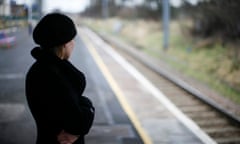 Woman on train platform