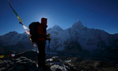 a climber and mountains