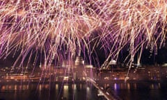 fireworks over millenium bridge