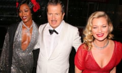 Kate Moss, Mario Testino and Naomi Campbell attending Mario Testinos Birthday party at the Chiltern Firehouse.