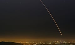 An unarmed Minuteman III missile shoots over Vandenberg, California