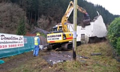 Mount Pleasant cottage in Ceinws, Wales, former home of Mark Bridger, is demolished.