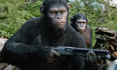 Andy Serkis as Caesar in a scene from Dawn of the Planet of the Apes.