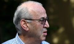 Former Labor minister Eddie Obeid answers a question outside his home in Sydney on Thursday.