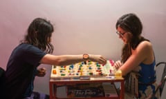 Board-gamers at Draughts cafe in east London. 