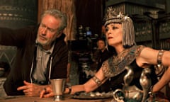 Ridley Scott and Sigourney Weaver on the set of Exodus: Gods and Kings