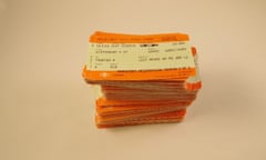 a collection of train tickets