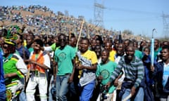 Co-workers and relatives of miners killed at Marikana