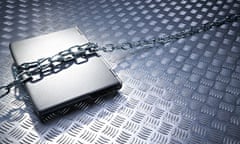 Laptop in chains 