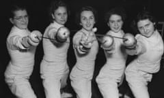 Mary Glen Haig, second left, with team mates in 1951.