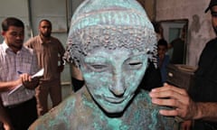 A bronze statue of the Greek God Apollo found in Gaza