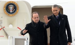 Hollande and Obama arrive in Charlottesville.