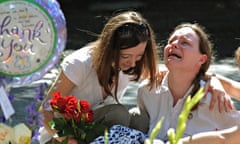 Fans in LA grieve outside Michael Jackson's home after his 2009 death from a drug overdose at 50
