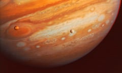 Jupiter as seen by Voyager 1 at a distance of more than 28.4 million kilometers, or 17.5 million miles.