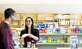 Nottingham - teaching excellence: a woman buying things in a chemist