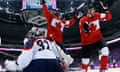 Jamie Benn celebrates for Canada.