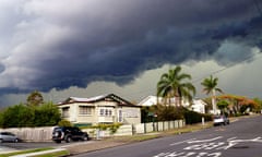 A storm hovers above Greenslopes in Brisbane's south side.