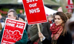 Campaigners protesting against the proposed closure of A&A and maternity units at Lewisham hospital last year.