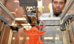 star wars yoda model being printed by a 3d printer - maker culture