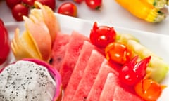 mixed plate of fresh fruits