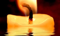 Candle burning in water