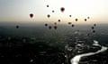 Balloons fly across the Bristol city centre
