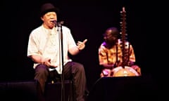 Salif Keita performs on stage at Barbican Centre