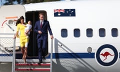 The Duke and Duchess of Cambridge with Prince George begin their visit to Australia arriving at Sydney's Mascot airport