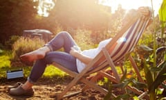 Woman relaxing in a deckchair