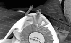 A spoof of the 1957 film The Incredible Shrinking Man, Labour's political broadcast video shows Nick Clegg shrinking as he breaks more and more of his party's election promises during a cabinet meeting.