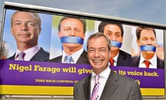 Nigel Farage with Ukip campaign poster
