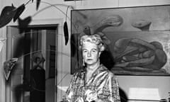 Peggy Guggenheim in her Venetian palazzo with a 1941 Alexander Calder mobile and a 1937 Picasso