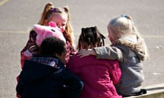 Children play during the lunch break