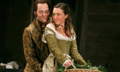 Christopher Maltman as Count Almaviva and Mary Bevan as Barbarina in Le Nozze di Figaro at The Royal Opera House, 2013.