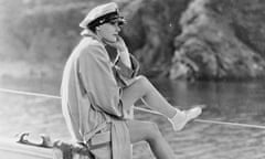 Greta Garbo Relaxing on Boat